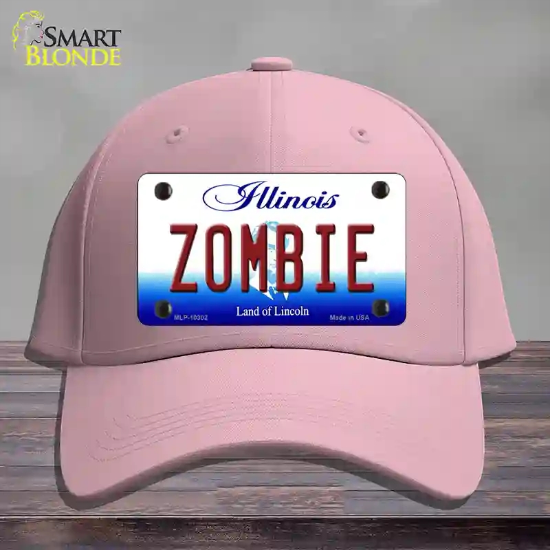 HAT05-MLP-10302 Zombie Illinois Novelty License Plate Hat, Cotton - Pink