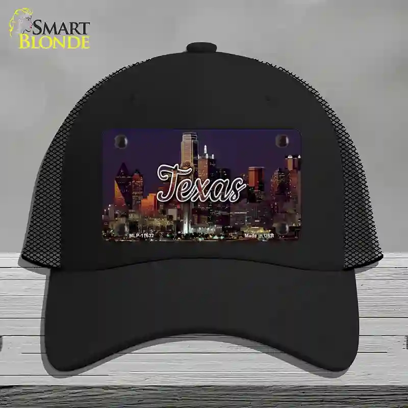 HAT01-MLP-11632 Texas City Lights Novelty License Plate Hat, Mesh - Black