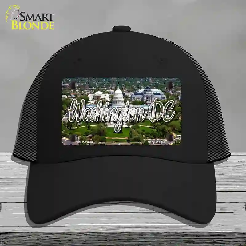 HAT01-MLP-11638 Washington DC White House State Novelty License Plate Hat, Mesh - Black
