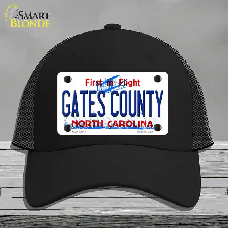 HAT01-MLP-12113 Gates County North Carolina State Novelty License Plate Hat, Mesh - Black