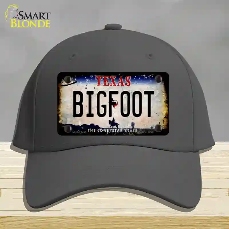 HAT04-MLP-12493 Bigfoot Texas Novelty License Plate Hat, Cotton - Charcoal