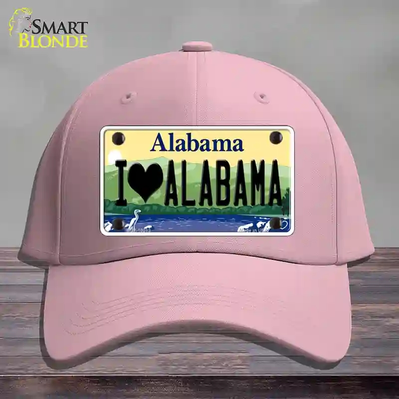 HAT05-MLP-10013 I Love Alabama Novelty License Plate Hat, Cotton - Pink
