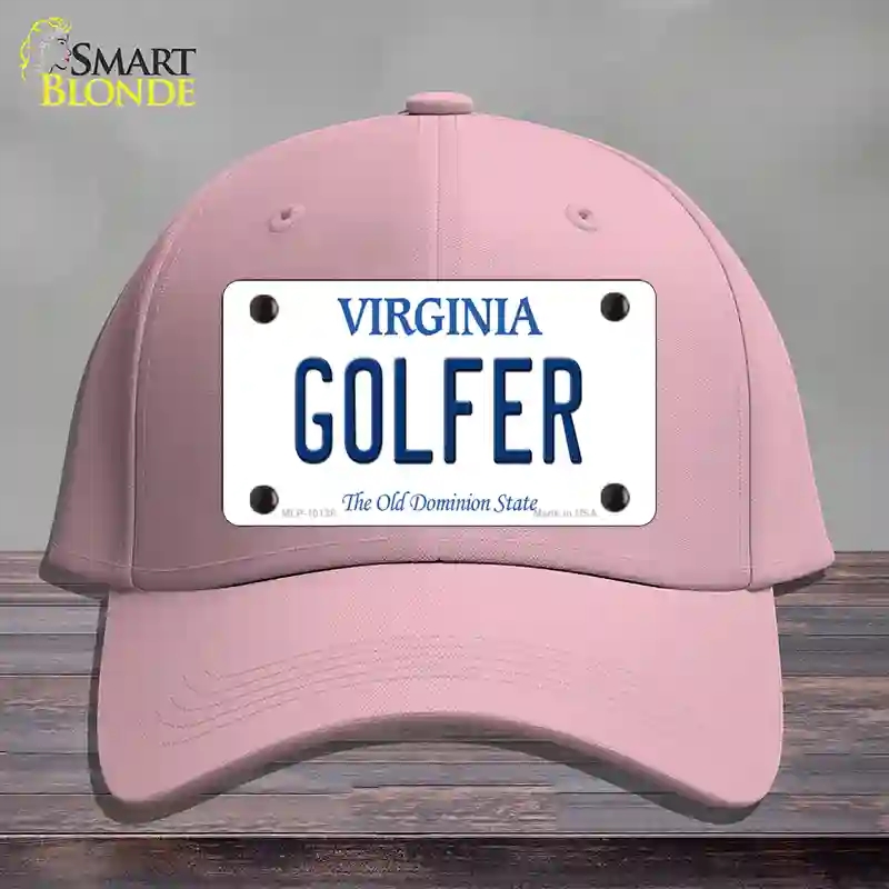 HAT05-MLP-10138 Golfer Virginia Novelty License Plate Hat, Cotton - Pink
