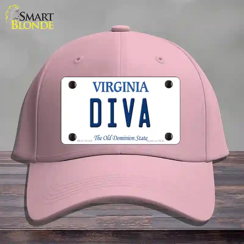 HAT05-MLP-10144 Diva Virginia Novelty License Plate Hat, Cotton - Pink
