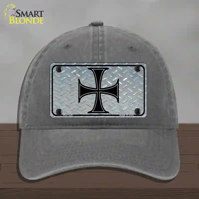 HAT08-MLP-039 Maltese Cross Novelty License Plate Hat, Unconstructed Cotton - Charcoal