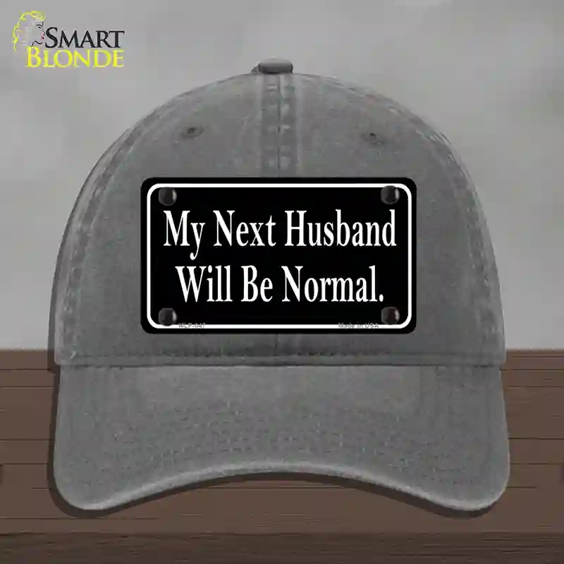 HAT08-MLP-047 My Next Husband Novelty License Plate Hat, Unconstructed Cotton - Charcoal