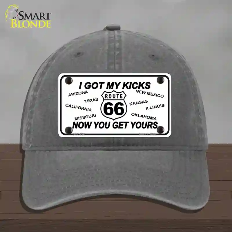 HAT08-MLP-096 I Got My Kicks Novelty License Plate Hat, Unconstructed Cotton - Charcoal