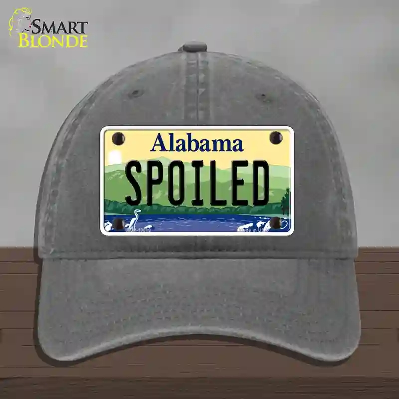 HAT08-MLP-10019 Spoiled Alabama Novelty License Plate Hat, Unconstructed Cotton - Charcoal