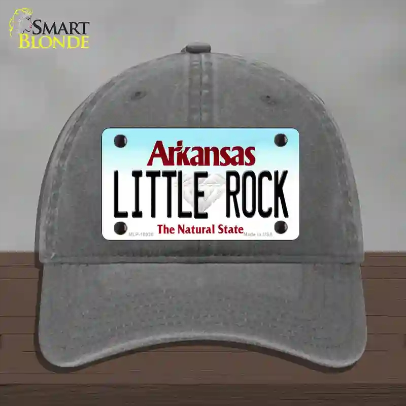 HAT08-MLP-10026 Little Rock Arkansas Novelty License Plate Hat, Unconstructed Cotton - Charcoal