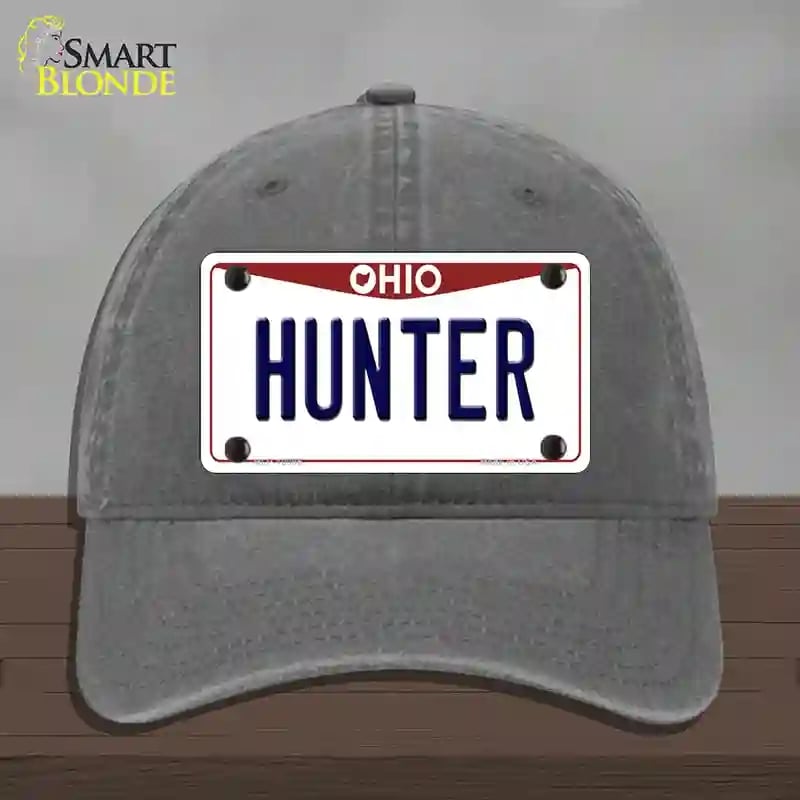 HAT08-MLP-10095 Hunter Ohio Novelty License Plate Hat, Unconstructed Cotton - Charcoal
