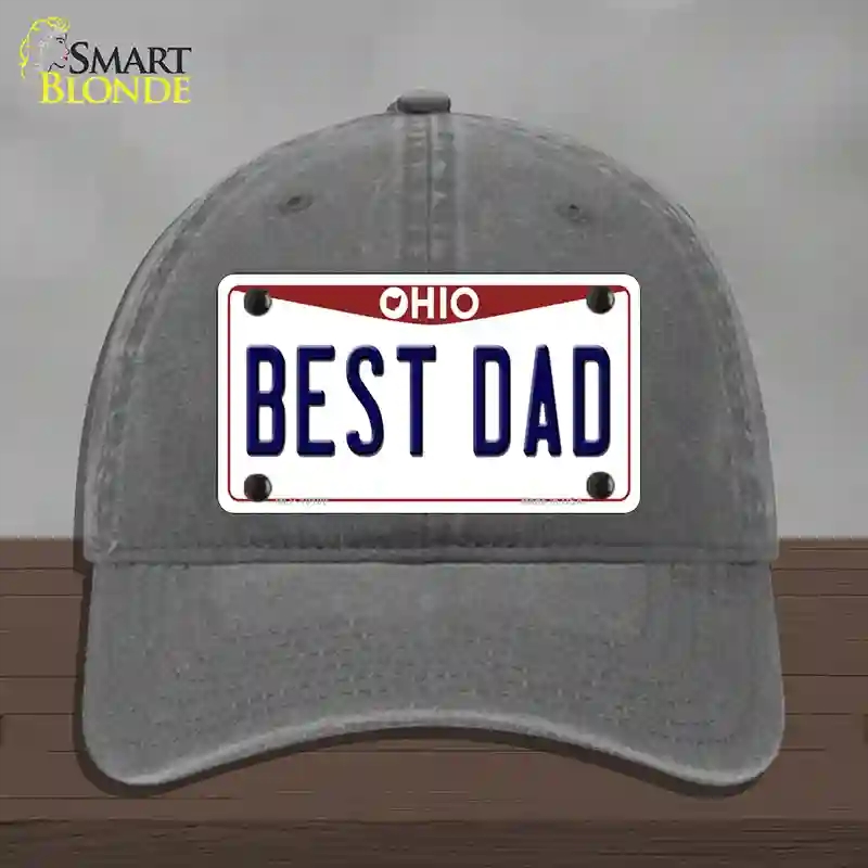 HAT08-MLP-10100 Best Dad Ohio Novelty License Plate Hat, Unconstructed Cotton - Charcoal
