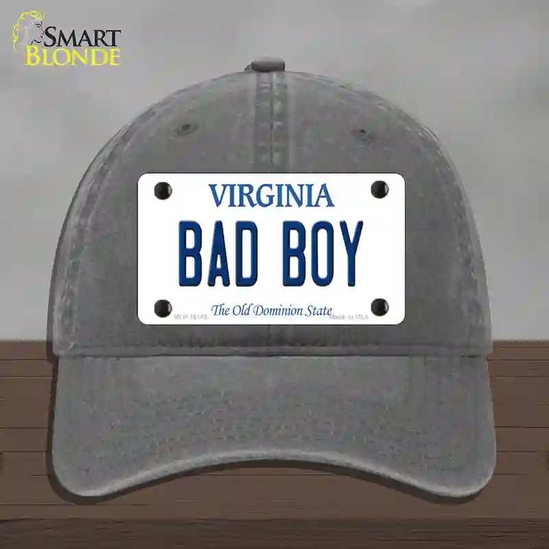 HAT08-MLP-10140 Bad Boy Virginia Novelty License Plate Hat, Unconstructed Cotton - Charcoal
