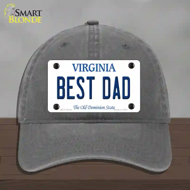 HAT08-MLP-10142 Best Dad Virginia Novelty License Plate Hat, Unconstructed Cotton - Charcoal