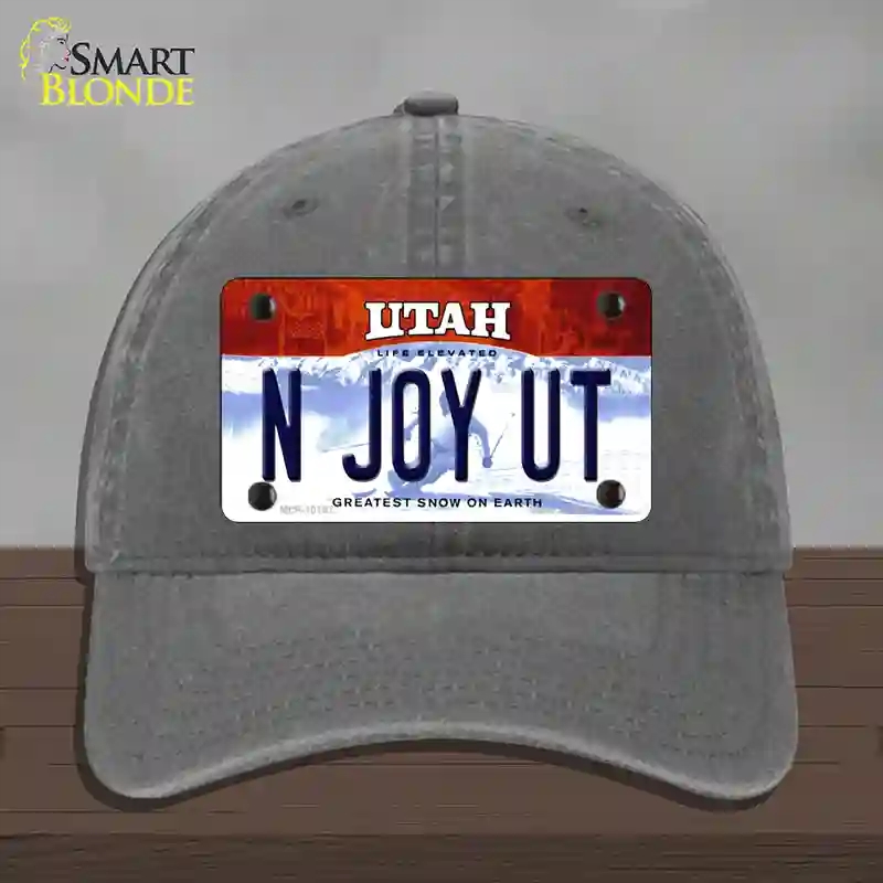 HAT08-MLP-10197 N Joy UT Utah Novelty License Plate Hat, Unconstructed Cotton - Charcoal