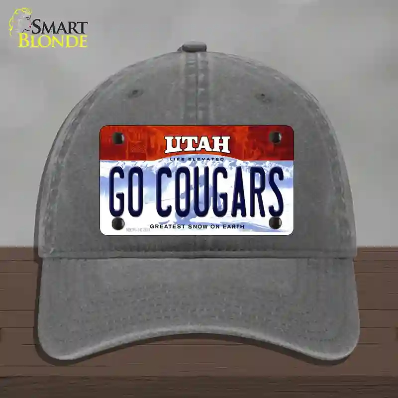 HAT08-MLP-10201 Go Cougars Utah Novelty License Plate Hat, Unconstructed Cotton - Charcoal