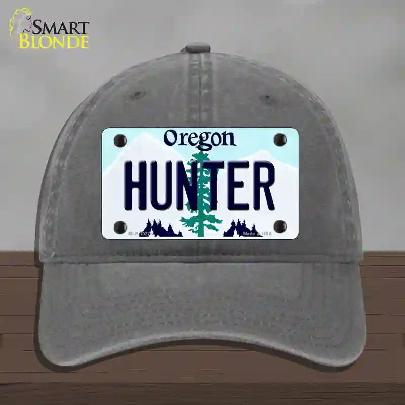 HAT08-MLP-10378 Hunter Oregon Novelty License Plate Hat, Unconstructed Cotton - Charcoal