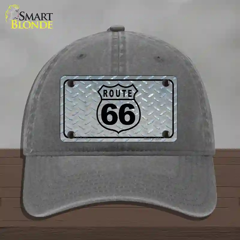 HAT08-MLP-104 Route 66 Shield Diamond Novelty License Plate Hat, Unconstructed Cotton - Charcoal