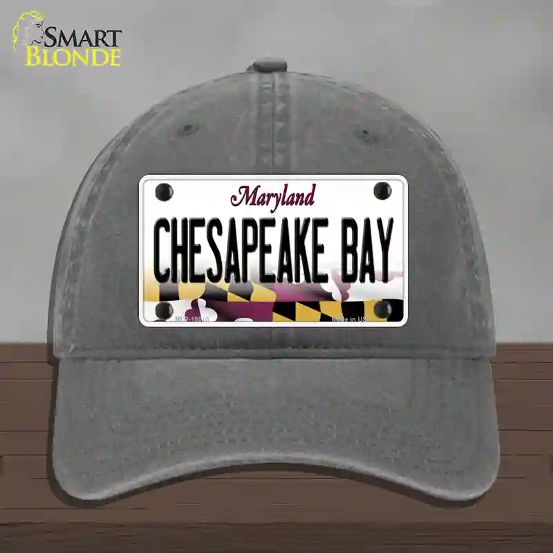 HAT08-MLP-10510 Chesapeake Bay Maryland Novelty License Plate Hat, Unconstructed Cotton - Charcoal