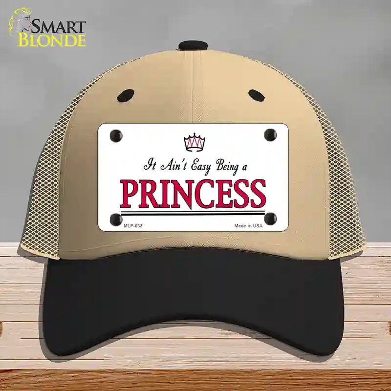 HAT02-MLP-033 Easy Being a Princess Novelty License Plate Hat, Mesh - Khaki & Black