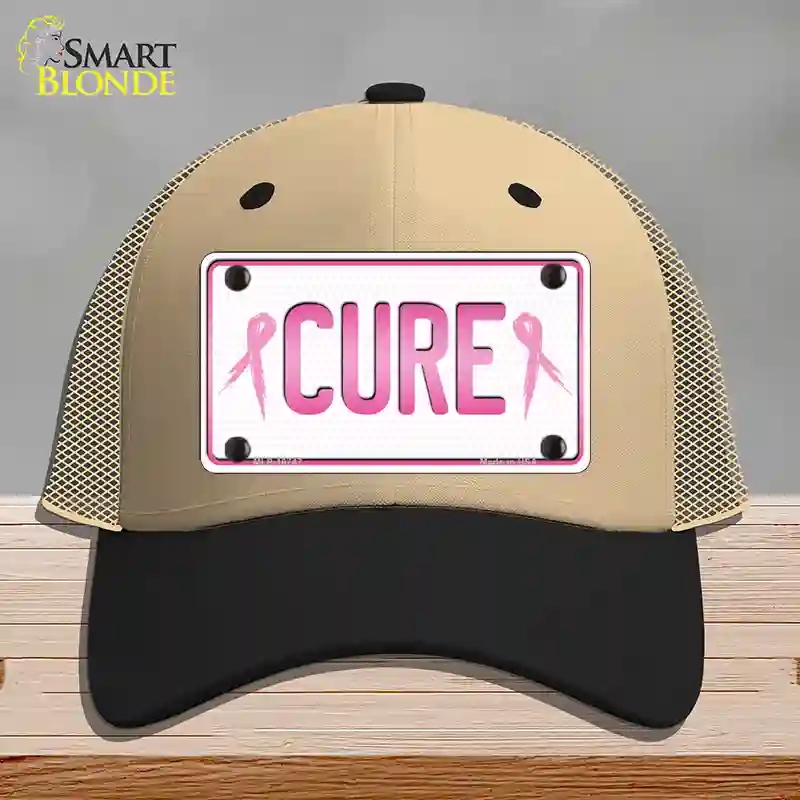 HAT02-MLP-10747 Cure Novelty License Plate Hat Sign, Mesh - Khaki & Black