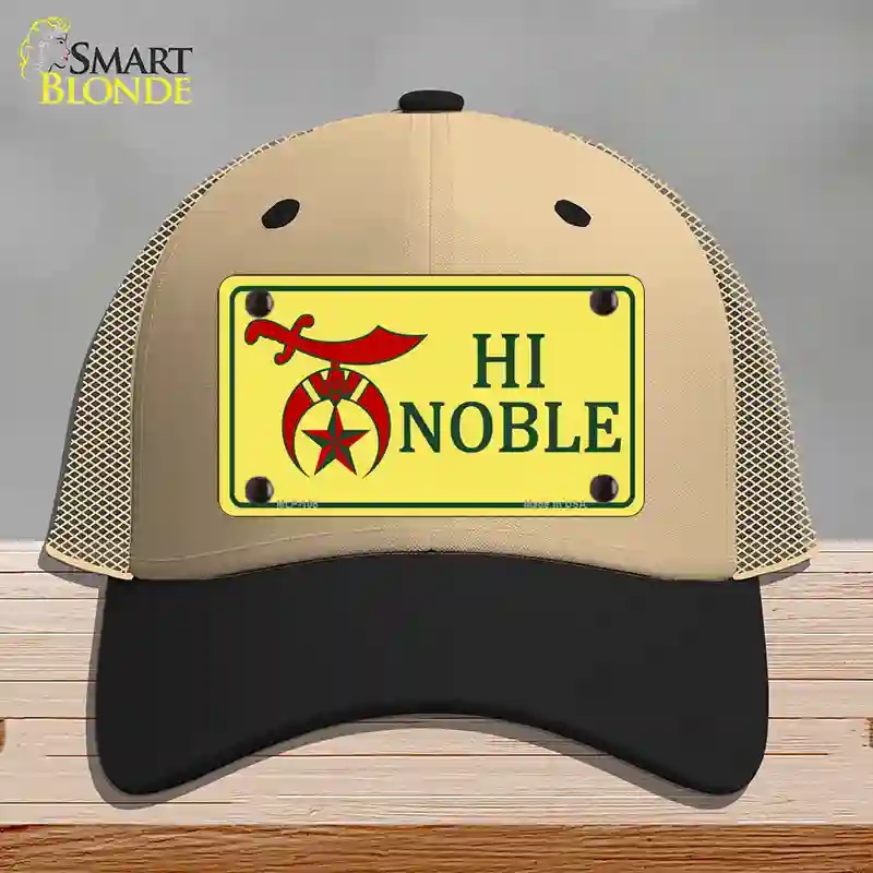 HAT02-MLP-108 High Noble Novelty License Plate Hat, Mesh - Khaki & Black