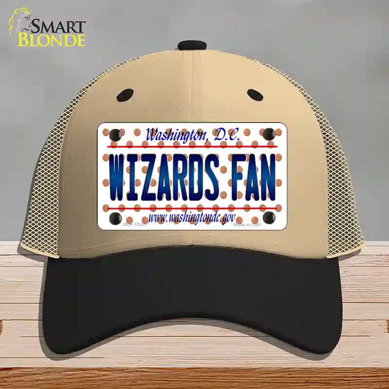 HAT02-MLP-10877 Wizards Fan Washington DC Novelty License Plate Hat, Mesh - Khaki & Black