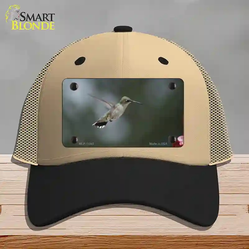 HAT02-MLP-11243 Hummingbird in Flight Novelty License Plate Hat, Mesh - Khaki & Black