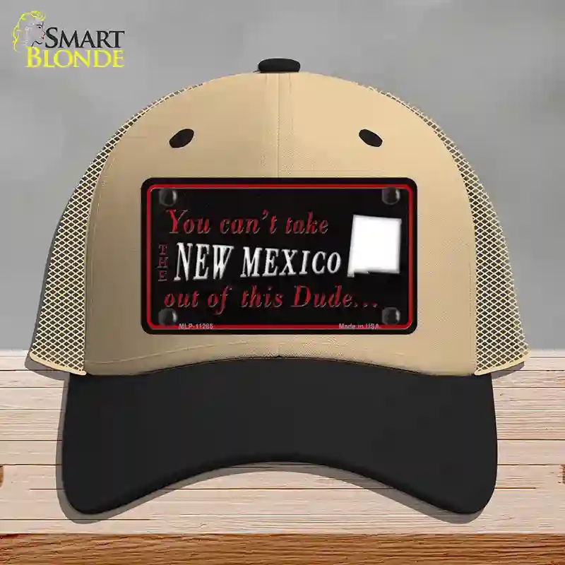 HAT02-MLP-11285   Mexico Dude Novelty License Plate Hat, Mesh - Khaki & Black