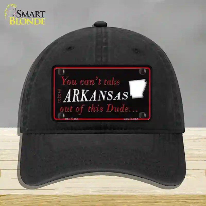 HAT07-MLP-11258 Arkansas Dude Novelty License Plate Hat, Unconstructed Cotton - Black