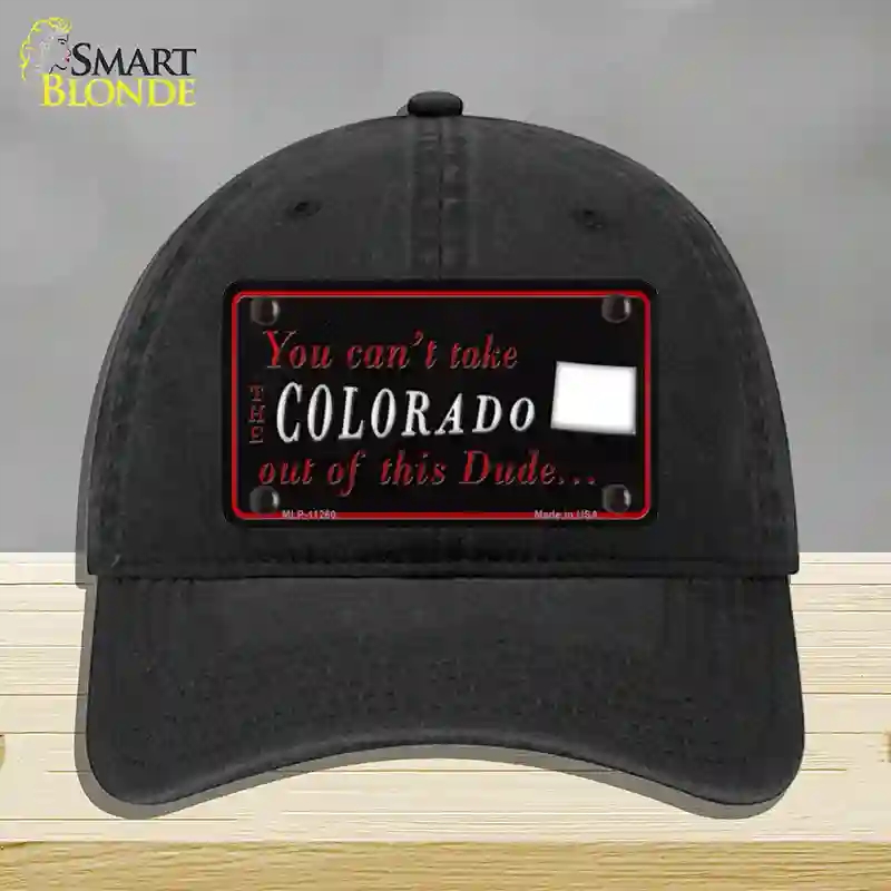 HAT07-MLP-11260 Colorado Dude Novelty License Plate Hat, Unconstructed Cotton - Black