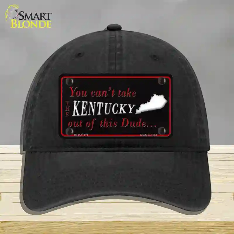 HAT07-MLP-11271 Kentucky Dude Novelty License Plate Hat, Unconstructed Cotton - Black