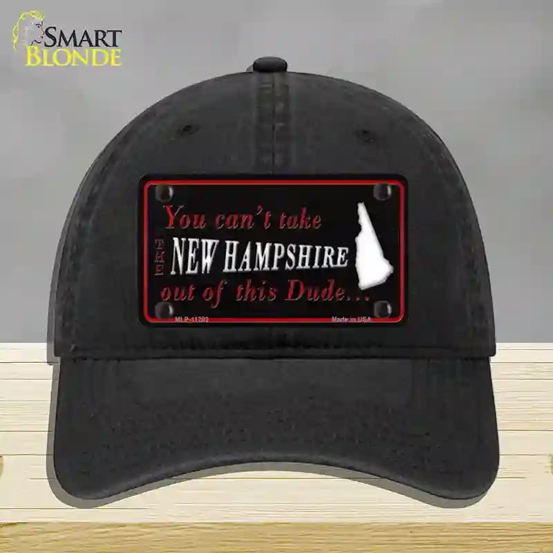 HAT07-MLP-11283   Hampshire Dude Novelty License Plate Hat, Unconstructed Cotton - Black