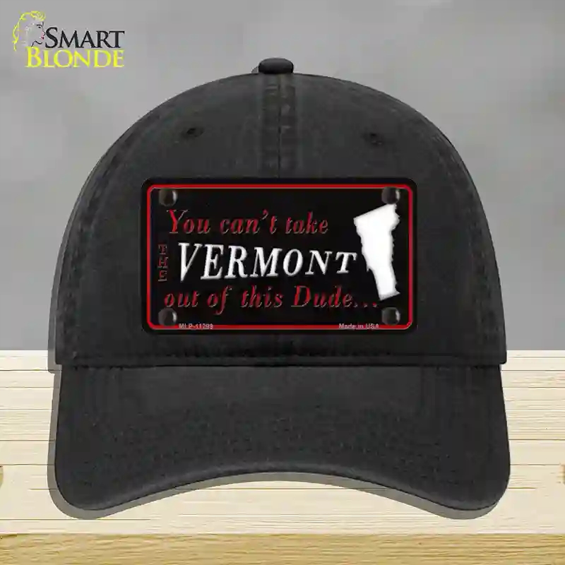 HAT07-MLP-11299 Vermont Dude Novelty License Plate Hat, Unconstructed Cotton - Black