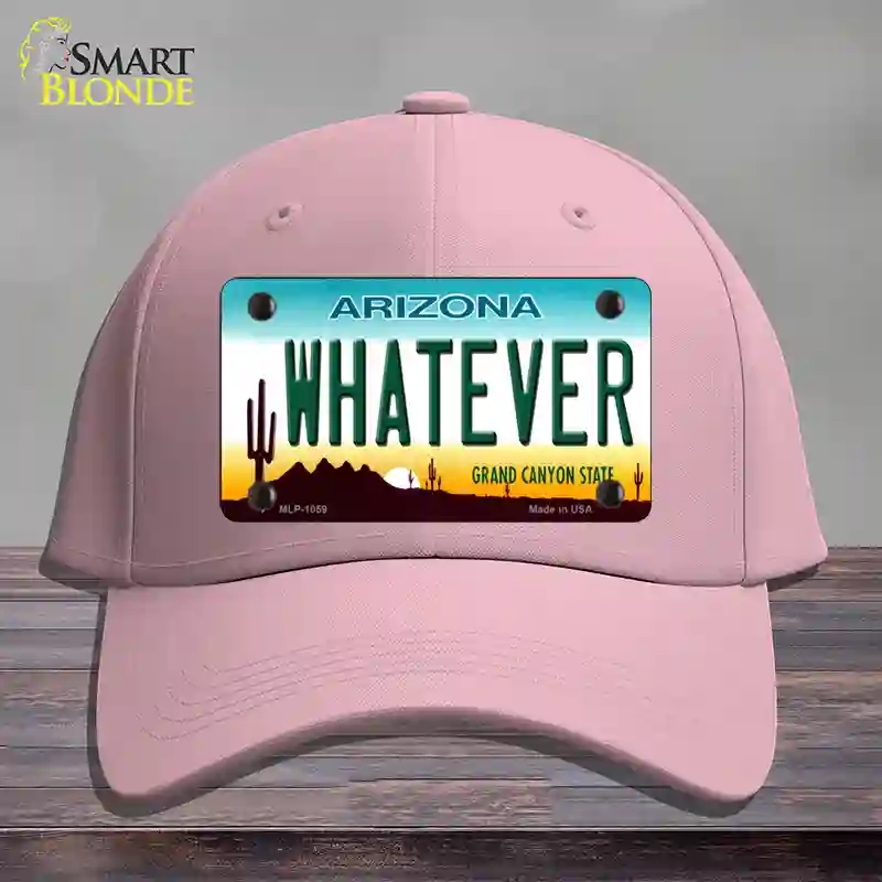 HAT05-MLP-1059 Whatever Arizona Novelty License Plate Hat, Cotton - Pink