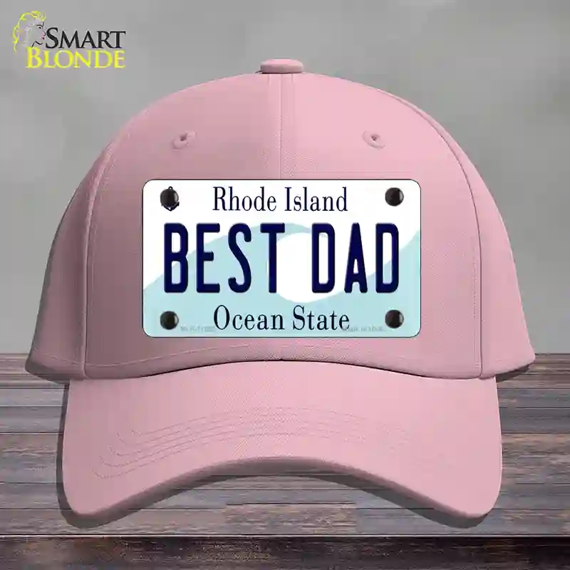 HAT05-MLP-11222 Best Dad Rhode Island State Novelty License Plate Hat, Cotton - Pink