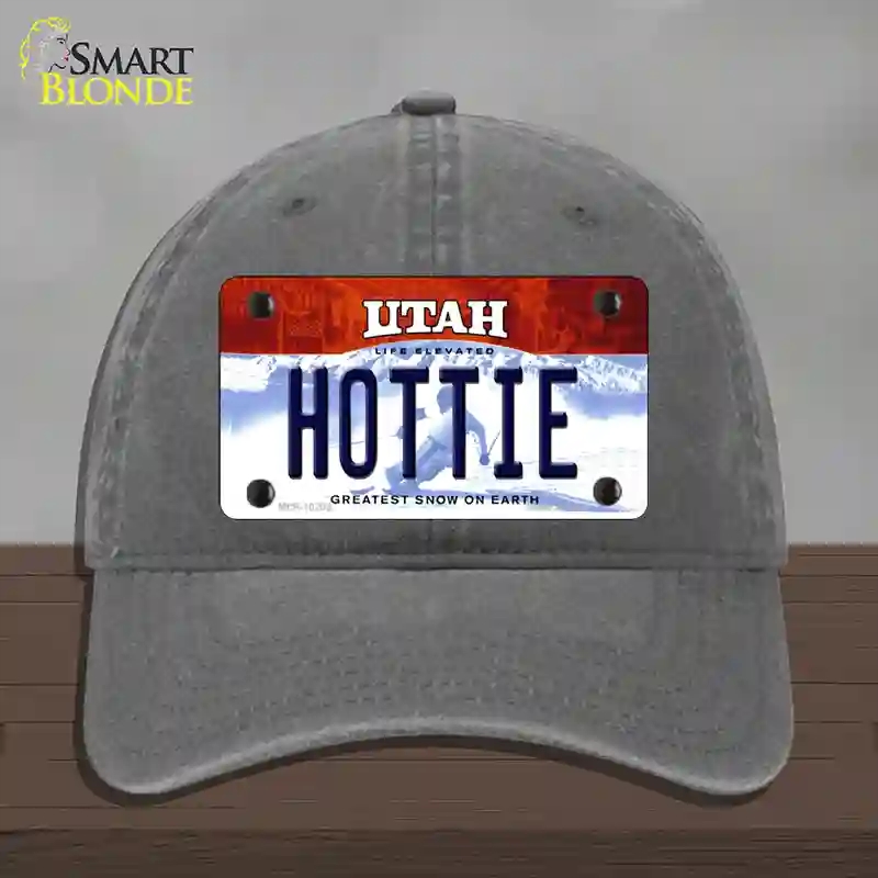 HAT08-MLP-10203 Hottie Utah Novelty License Plate Hat, Unconstructed Cotton - Charcoal
