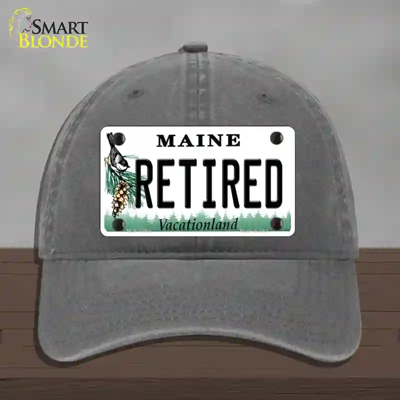 HAT08-MLP-10405 Retired Maine Novelty License Plate Hat, Unconstructed Cotton - Charcoal