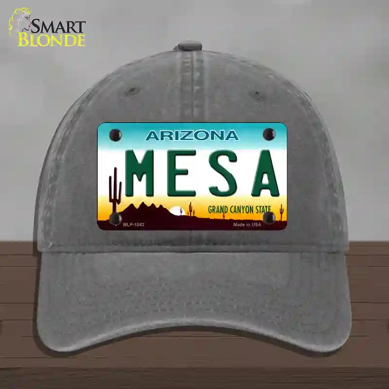 HAT08-MLP-1042 Mesa Arizona Novelty License Plate Hat, Unconstructed Cotton - Charcoal