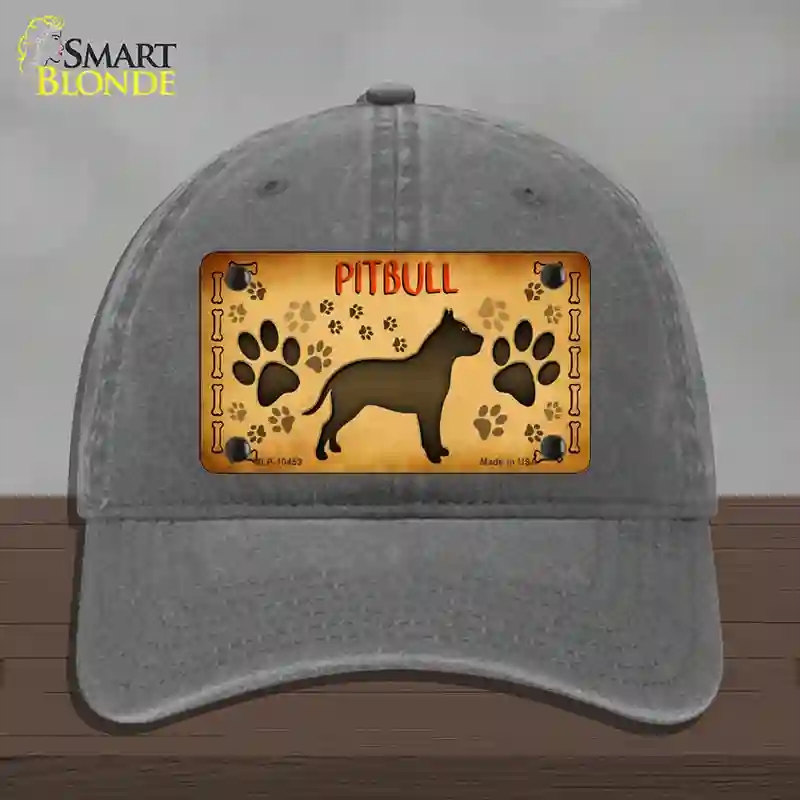 HAT08-MLP-10453 Pitbull Novelty License Plate Hat, Unconstructed Cotton - Charcoal