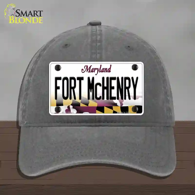 HAT08-MLP-10509 Fort McHenry Maryland Novelty License Plate Hat, Unconstructed Cotton - Charcoal