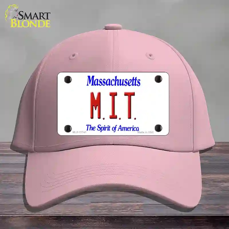 HAT05-MLP-11741 MIT Massachusetts State Novelty License Plate Hat, Cotton - Pink