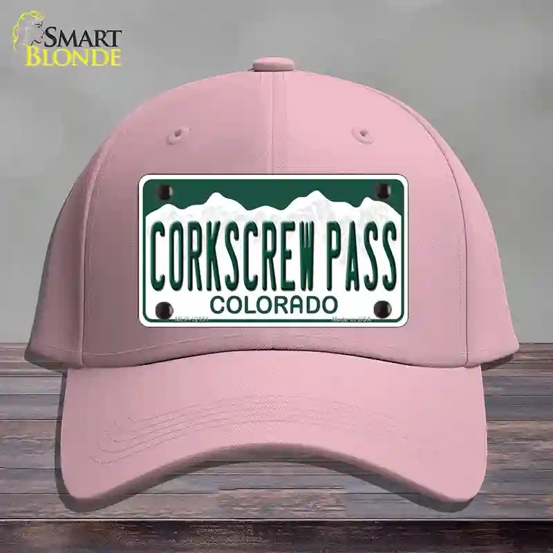 HAT05-MLP-12151 Corkscrew Pass Colorado Novelty License Plate Hat, Cotton - Pink