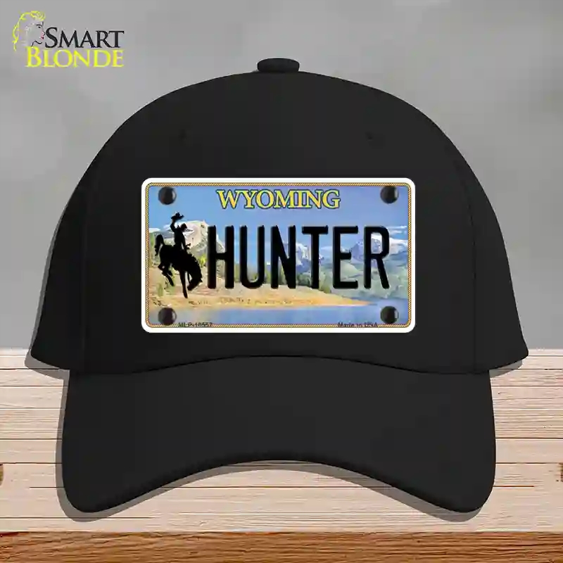 HAT03-MLP-10557 Hunter Wyoming Novelty License Plate Hat, Cotton - Black