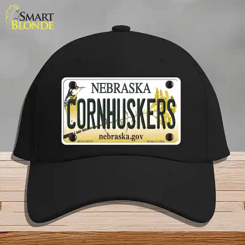HAT03-MLP-10579 Cornhuskers Nebraska Novelty License Plate Hat, Cotton - Black
