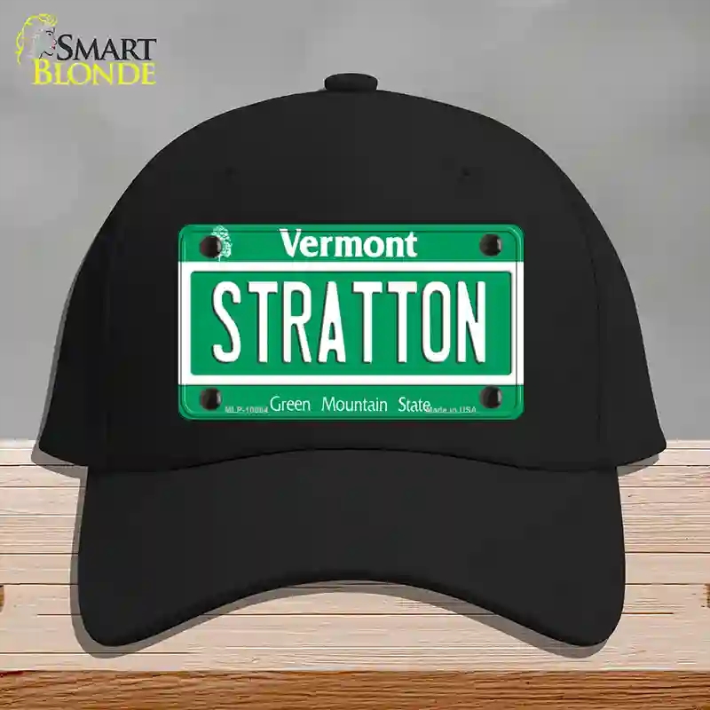 HAT03-MLP-10664 Stratton Vermont Novelty License Plate Hat, Cotton - Black