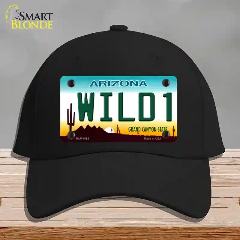 HAT03-MLP-1085 Wild 1 Arizona Novelty License Plate Hat, Cotton - Black