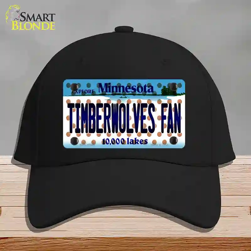 HAT03-MLP-10864 Timberwolves Fan Minnesota Novelty License Plate Hat, Cotton - Black