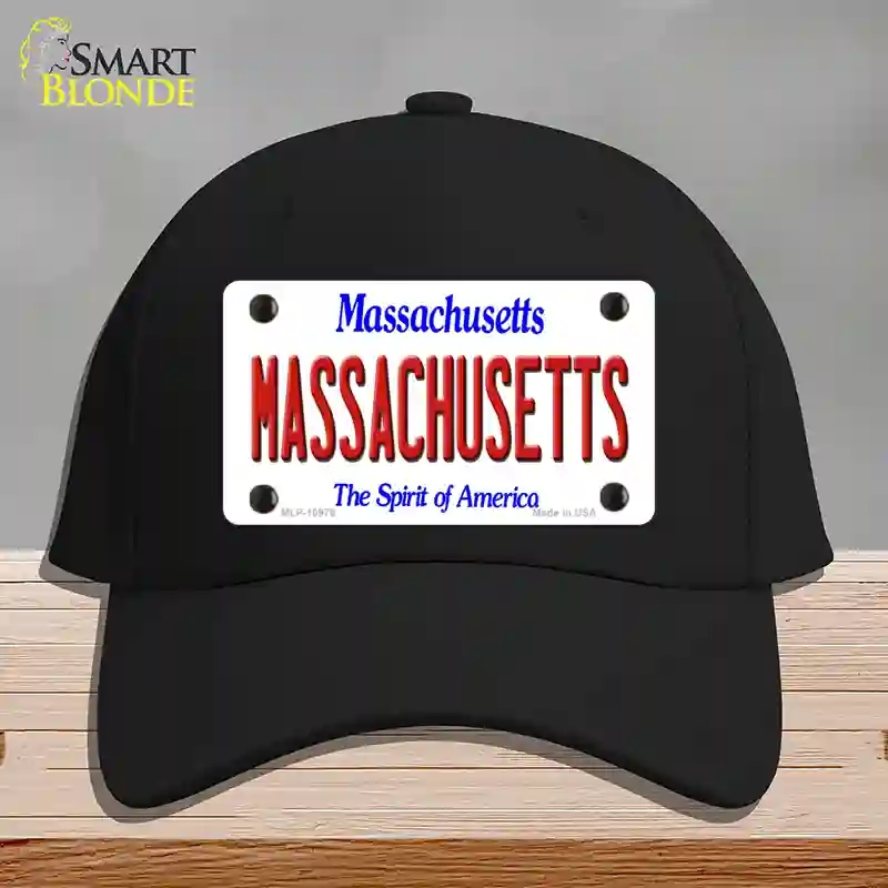 HAT03-MLP-10978 Massachusetts State Novelty License Plate Hat, Cotton - Black