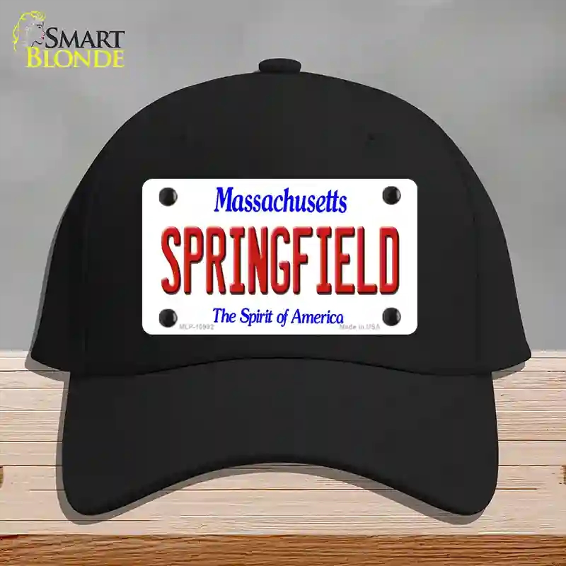 HAT03-MLP-10992 Springfield Massachusetts Novelty License Plate Hat, Cotton - Black