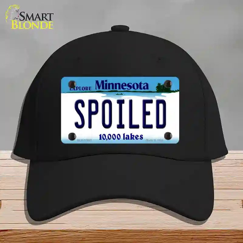 HAT03-MLP-11063 Spoiled Minnesota State Novelty License Plate Hat, Cotton - Black